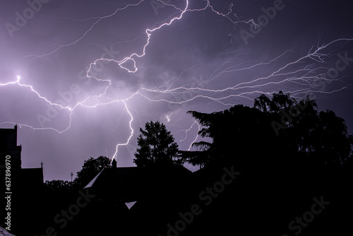 lightning over the city