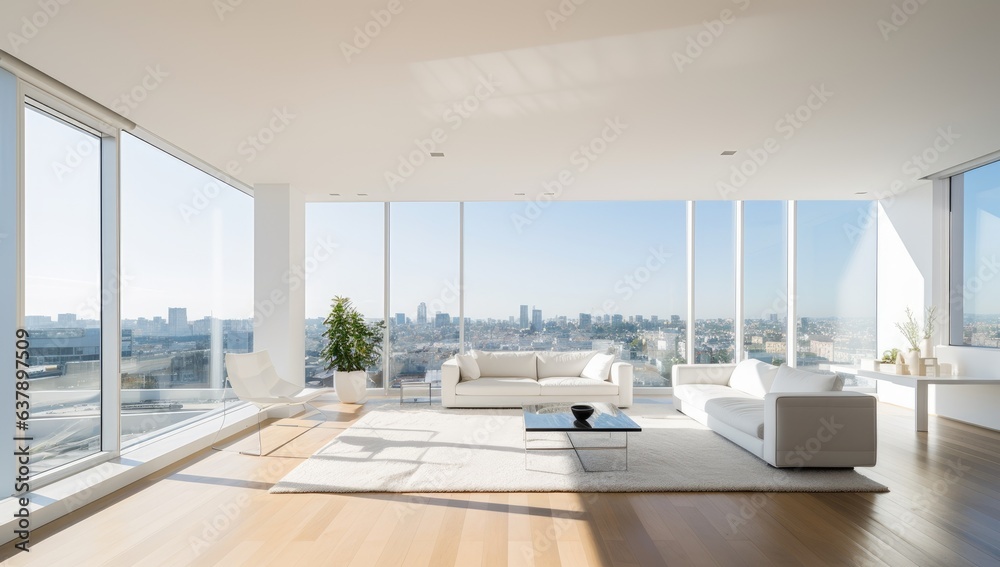 Fototapeta premium Modern bright interiors apartment