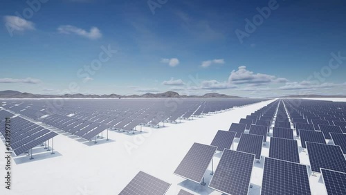 4K60 multi-angle 3D rendering animation of solar power plant