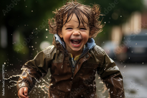 Children play active games together.  