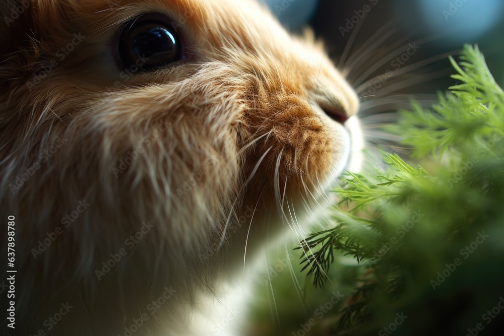 rabbits mouth chewing carrot, macro shot rabbits mouth chewing carrot, macro shot