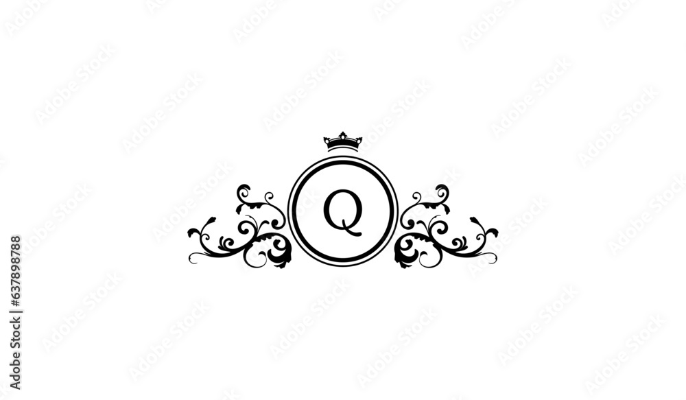 Fototapeta premium Luxury Diamond Ring Logo Q