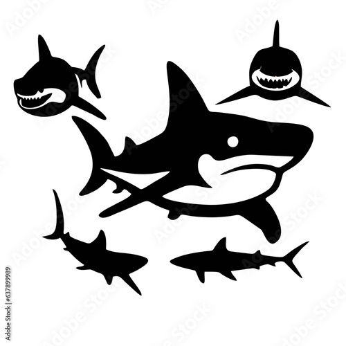 shark  black vector design
