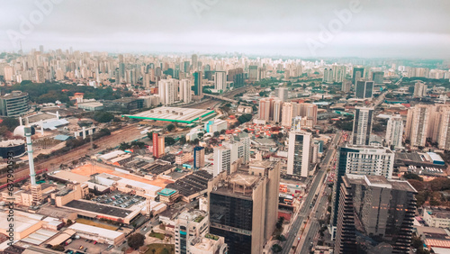 Visão aérea da área residencial do bairro da barra funda na cidade de São Paulo