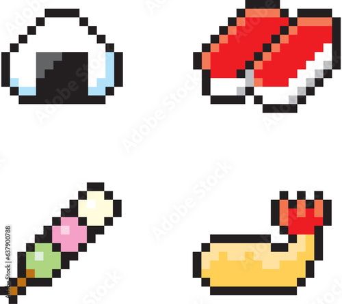 ゲーム風ドット絵　和食セット