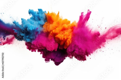 powder dyes exploding mid-air against a white background © Alfazet Chronicles