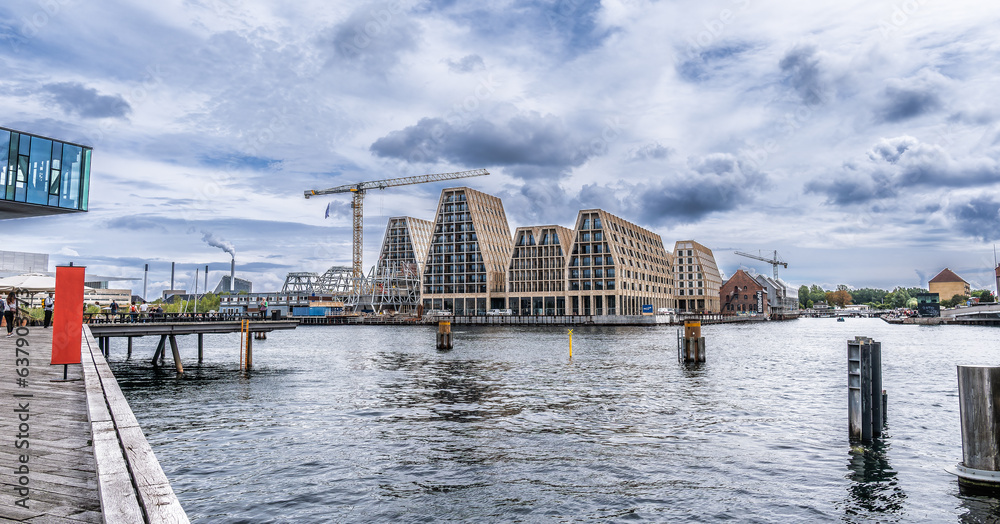 Modern apartments in the center harbor of Copenhagen, Denmark