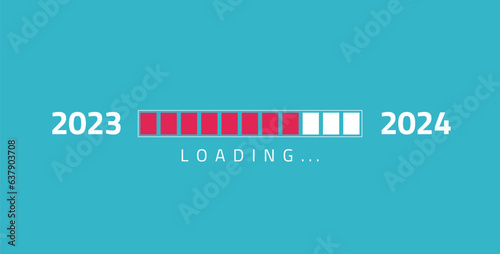 Loading new year 2023 to 2024 in progress bar