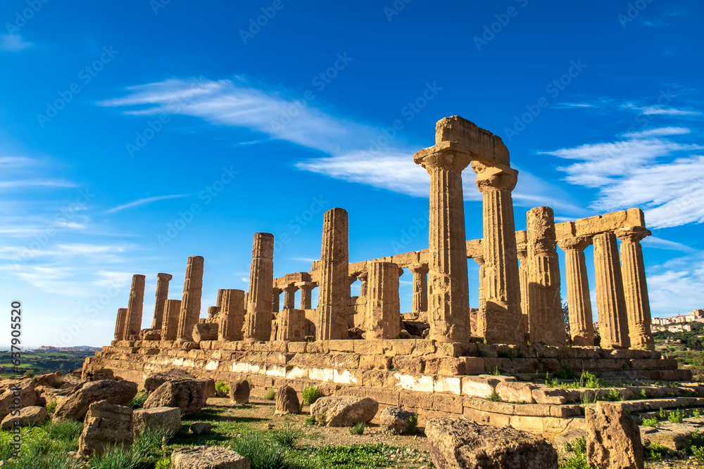The greek temple of Juno in the Valley of the Temples, Agrigento, Italy.