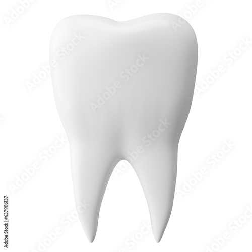 healthy white teeth 3D rendering.