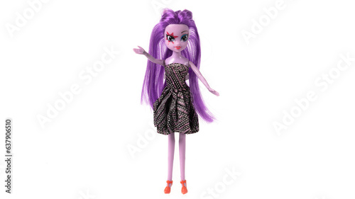 Vampire plastic doll toy isolated on white background. 