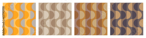 Seamless pattern set for ceramic tiles, wrapping paper, interior decor. Pastel color geometric pattern. Fashionable pastel color combinations. Trends. Tile design for bathroom and kitchen.