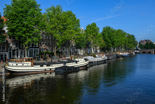 Channel in the center of Amsterdam on Holland © fotoember