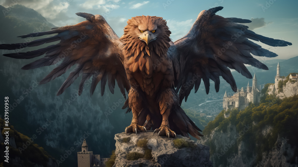 Mystical majestic creature griffin by AI Mystical majestic creature griffin by AI