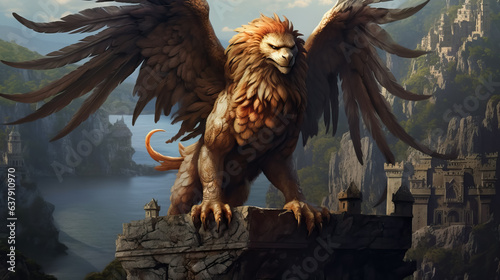 Mystical majestic creature griffin by AI