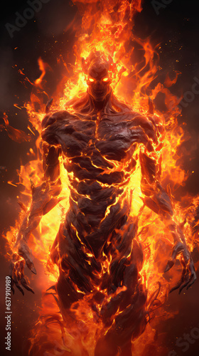 Mystical scary fire element by AI