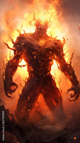 Mystical scary fire element by AI