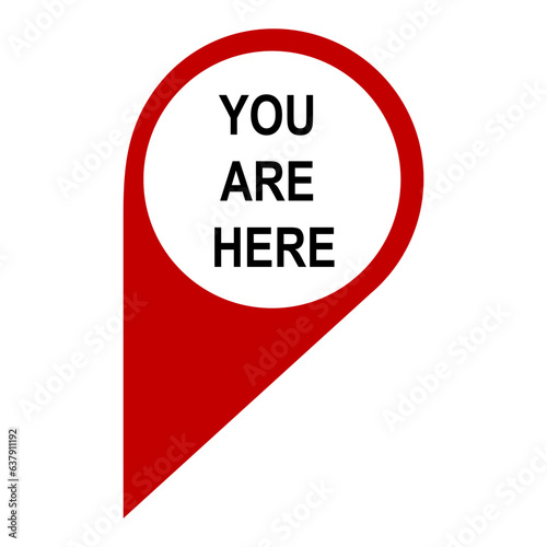 You are here map pointer icon vector, map pin location icon vector flat trendy style illustration isolated on white background.
