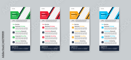 Modern Creative Corporate Business dl flyer or rack card layout vector design template for corporate business. Useful for leaflet, booklet, brochure, poster, profile, and web banner. Roll Up, Pull Up.