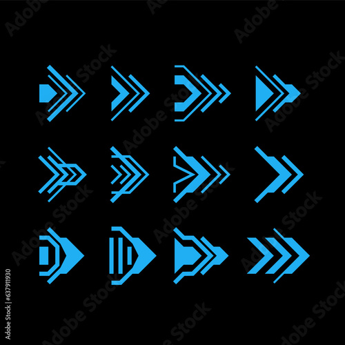 arrow scifi element, modern futuristic abstract hud set,