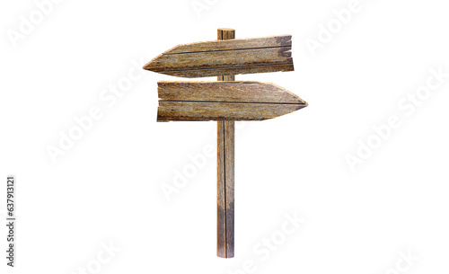 Signage, wood, directions. Wood texture. Space to write your message. Illustration. Arrow pointing. Hanging chain. PNG background 