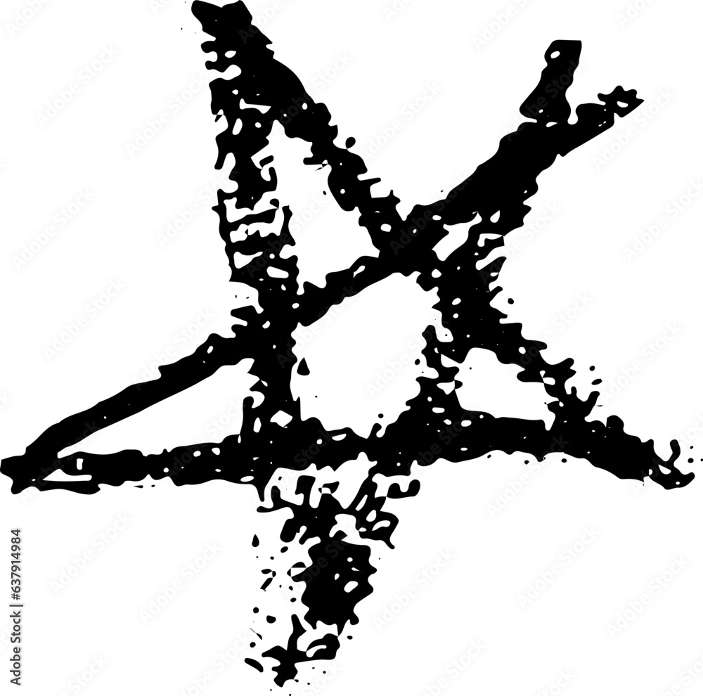 Obraz premium Chalk Hand Drawn Sketch Star Illustration.