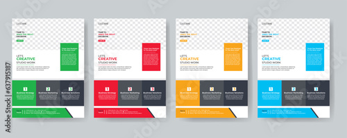 set of Modern Creative Corporate business flyer template design with modern style and minimalist concept use for business presentation and promotion kit