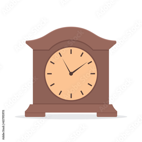 Vintage style brown fireplace clock
