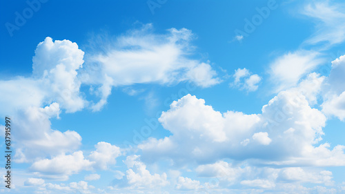 serene blue sky background with wispy clouds