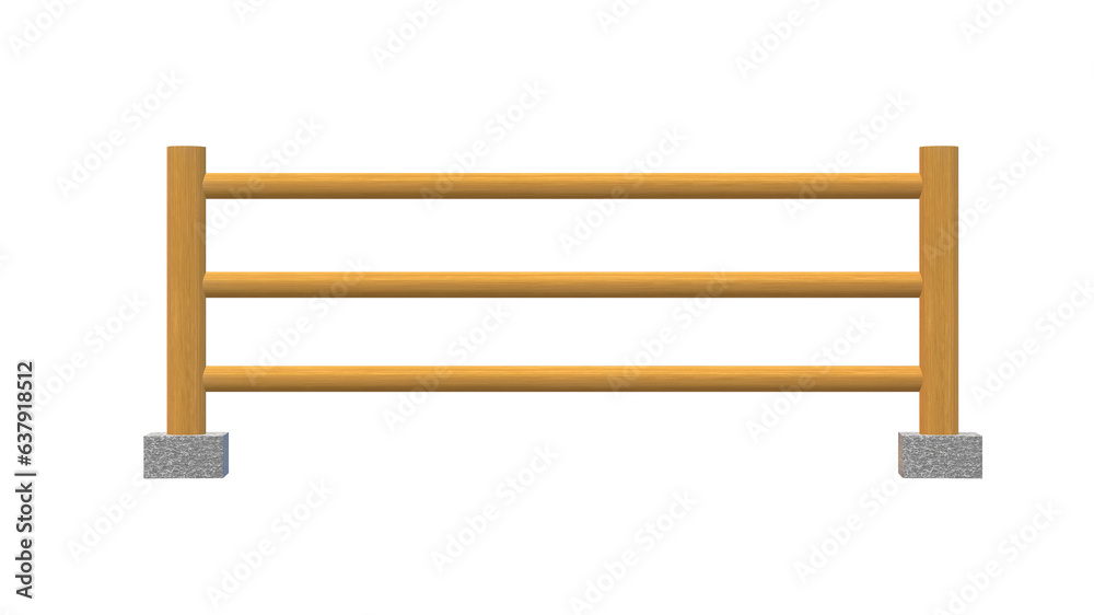 wooden fence The white background can be isolated for a scene illustration. design and decoration