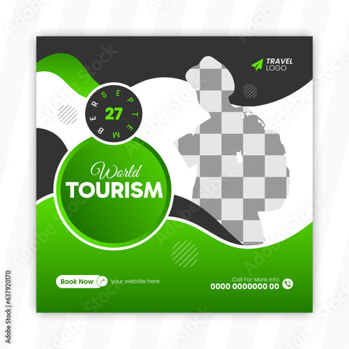 World Tourism Day social media post design template
