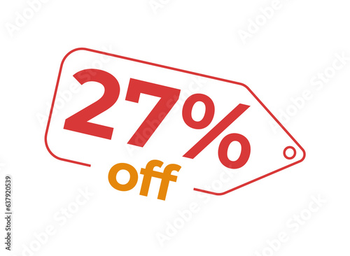 27% OFF, 27% de desconto, Desconto OFF, Promoção, etiqueta de desconto, etiqueta de preço