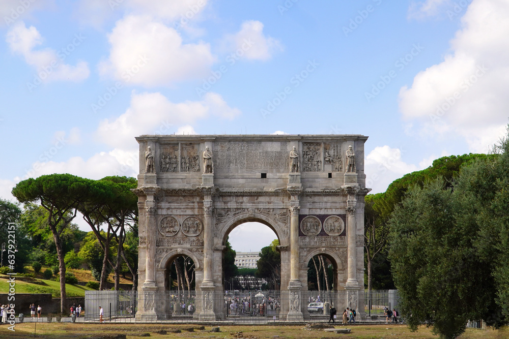 Arch of Constantine in ancient Roman Forum.
The iconic architecture in Rome, Italy.