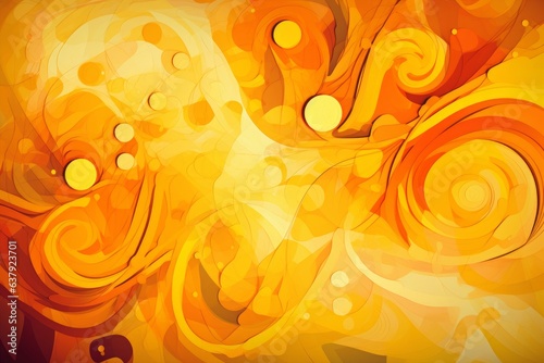 An abstract background with vibrant orange and yellow circles