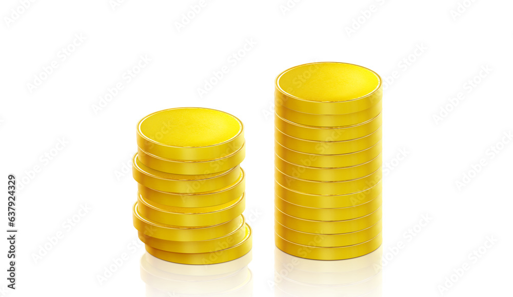 Heap of gold coins on white background with concept of profit, income, gold coin or currency of business PNG transparent.. Heap of gold coins on white background with concept of profit, income, gold coin or currency of business PNG transparent..