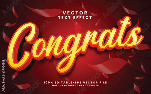 Congrats Style 3D Text Effect Full Editable Vector