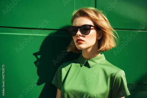 A Portrait of A Beautiful Trendy Girl in A Colorful Outfit