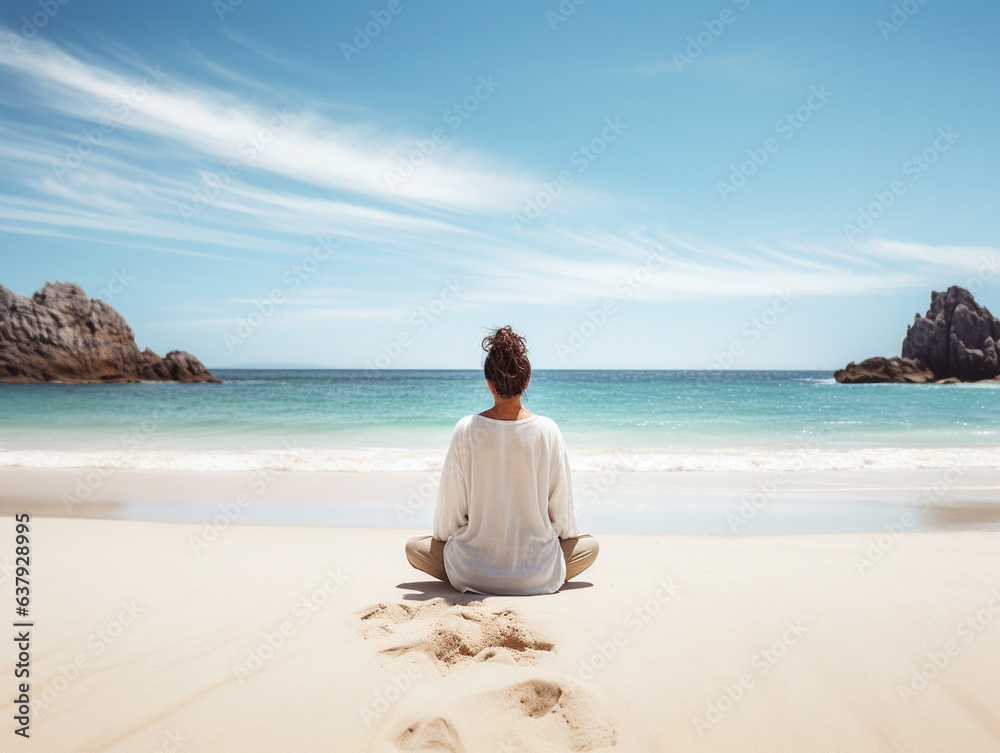 A Person Sitting on A Wooden Bench on The Beach