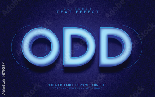 ODD Style 3D Text Effect Full Editable Vector
