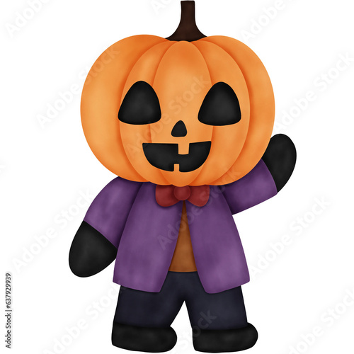 Cute Watercolor Halloween Character Illustration. Halloween Festival. Halloween Night. 