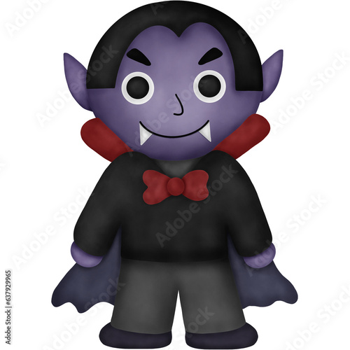 Cute Watercolor Halloween Character Illustration. Halloween Festival. Halloween Night. 