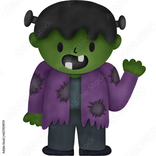 Cute Watercolor Halloween Character Illustration. Halloween Festival. Halloween Night. 