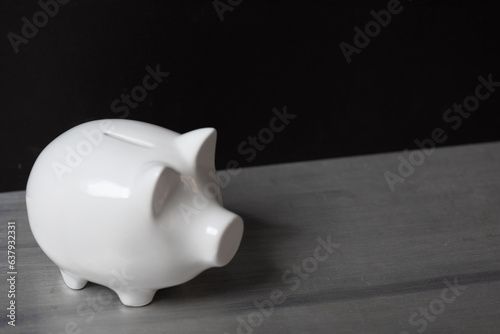 money piggy bank white on b...