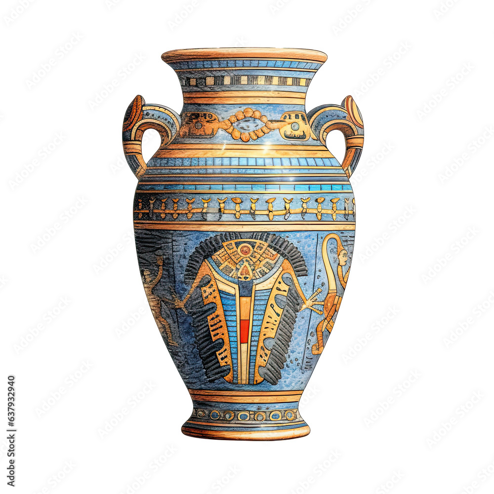 Ancient Egypt Pot Watercolor Clipart