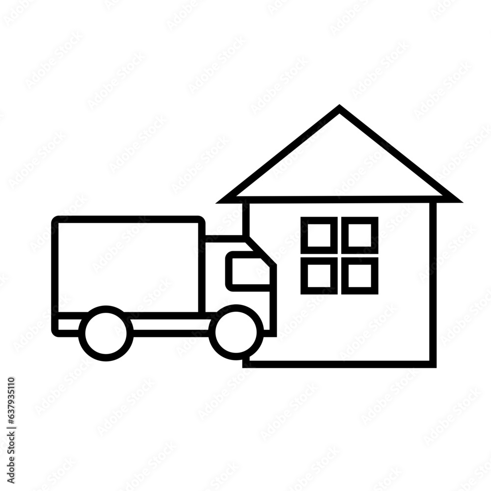Delivery Shopping Icon Style Line Delivery Shopping Icon Style Line