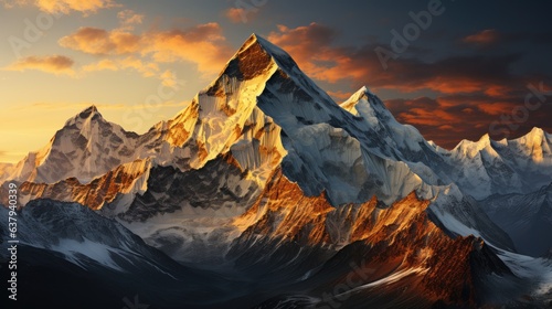 Landscape photo of the top of a snow-capped mountain