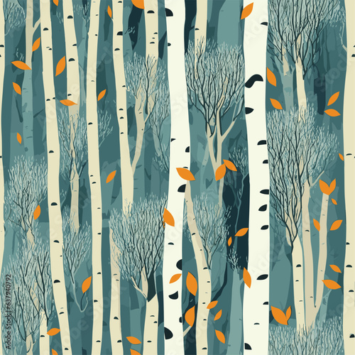 Canvastavla Birch tree pattern