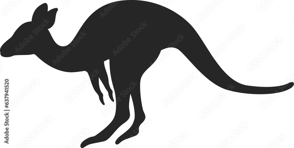 Obraz premium カンガルーのシルエットのイラスト