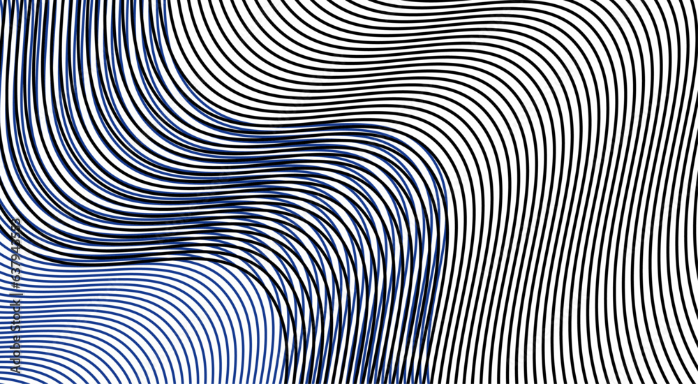 abstract blue background Vector Illustration of the pattern of lines abstract background. Wavy abstract stripes. Curved line vector.
