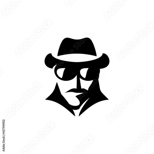 mafia vector flat silhouette on white background